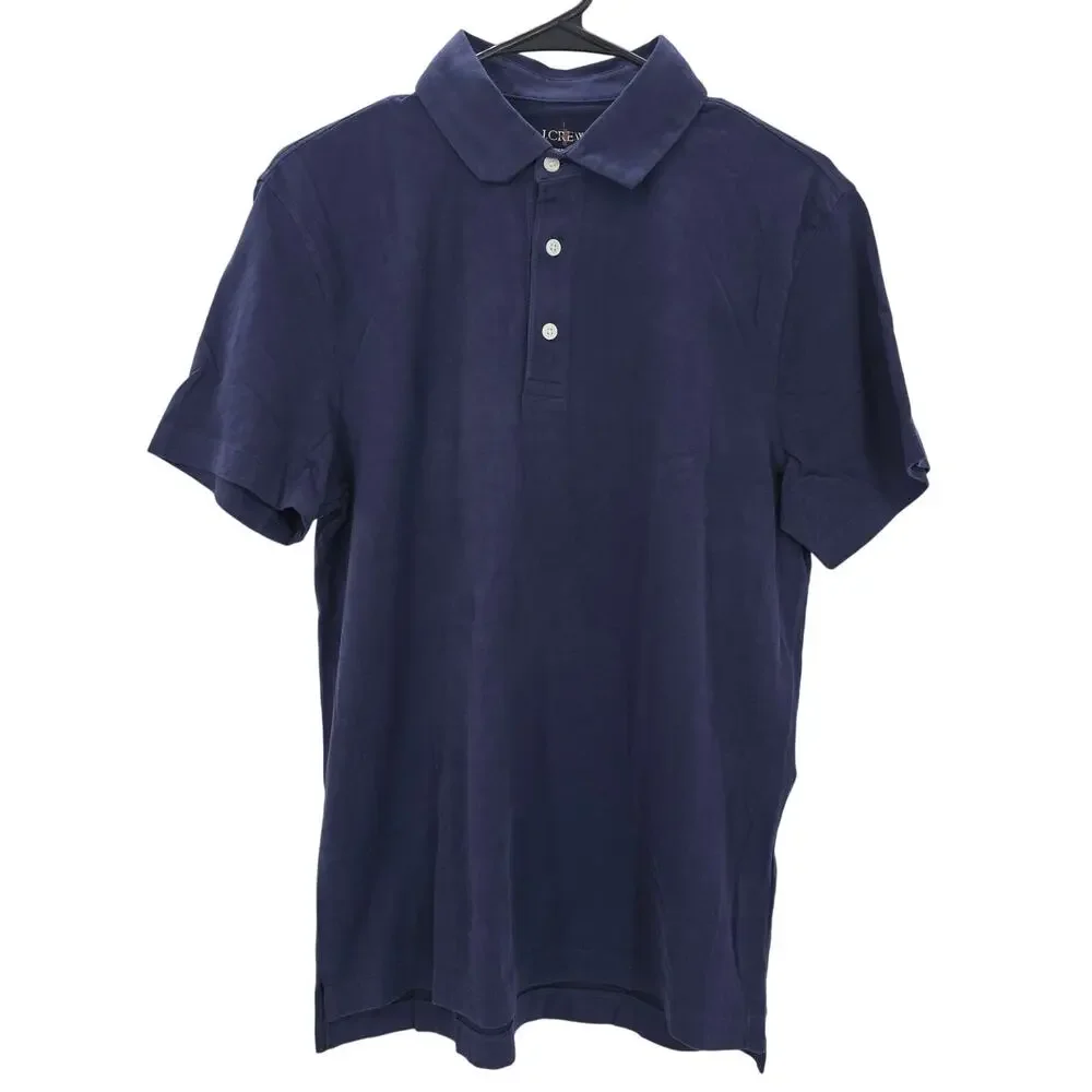 J. Crew Mens size S Classic Fit Sueded Jersey Short Sleeve Polo Navy BW383 NEW